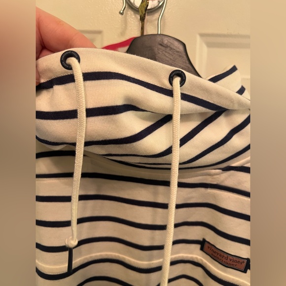 Vineyard Vines Shep Sweatshirt Funnel Neck Drawstring Striped Size XL - Picture 7 of 11